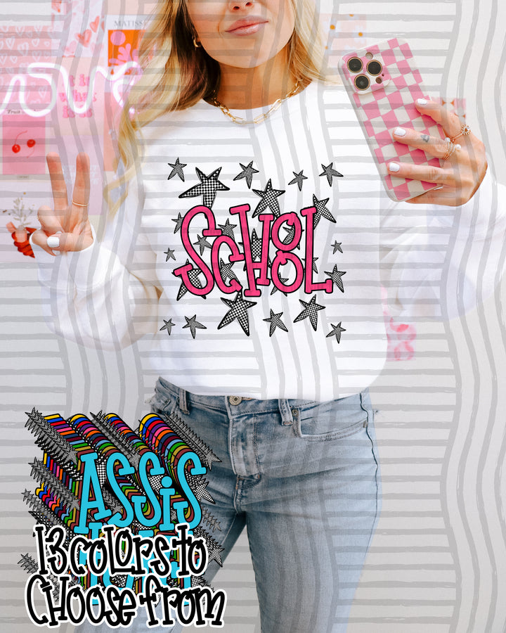 School Names Occupations Bright Blue DTF Print