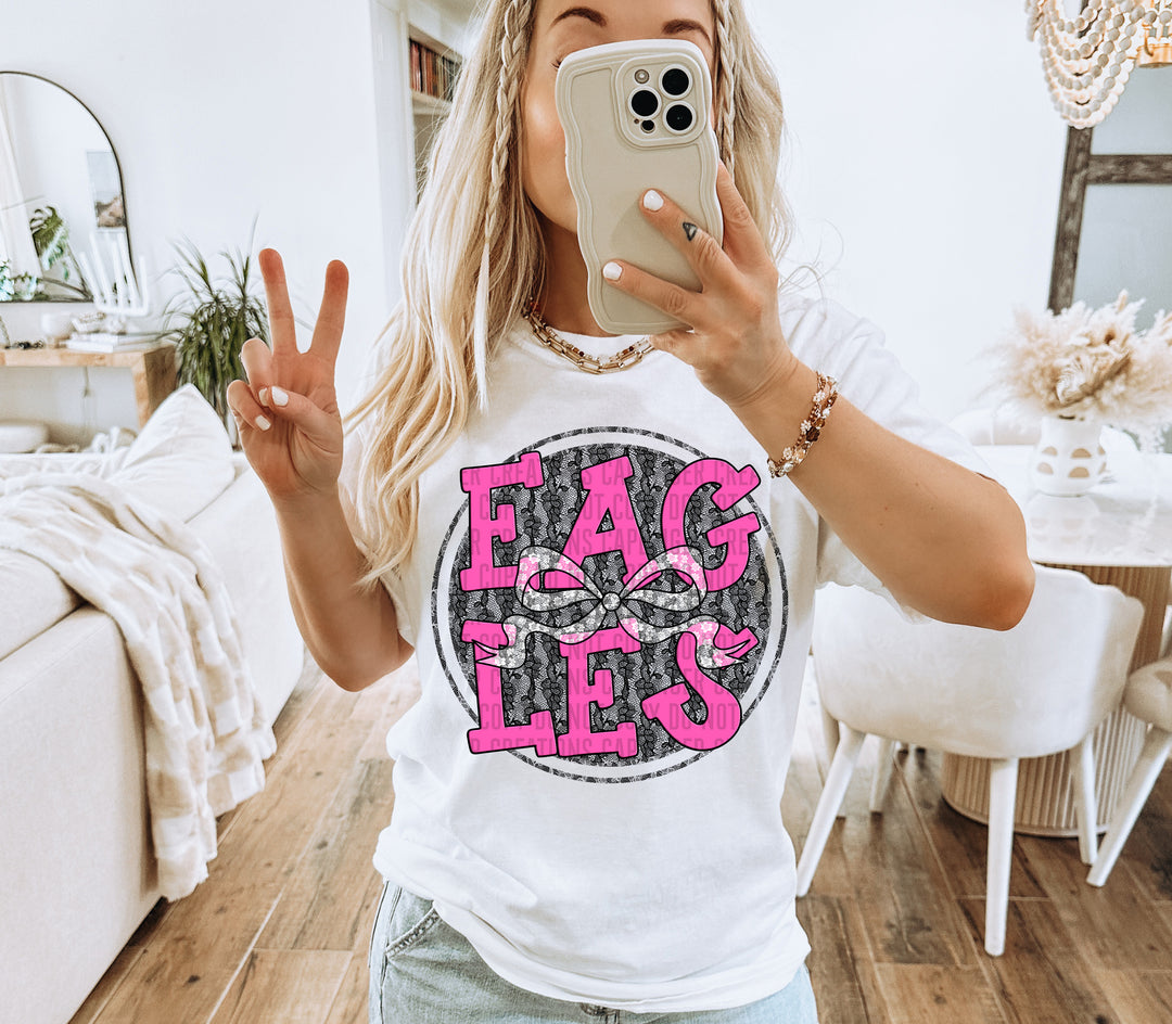 Hot Pink Lace DTF Print