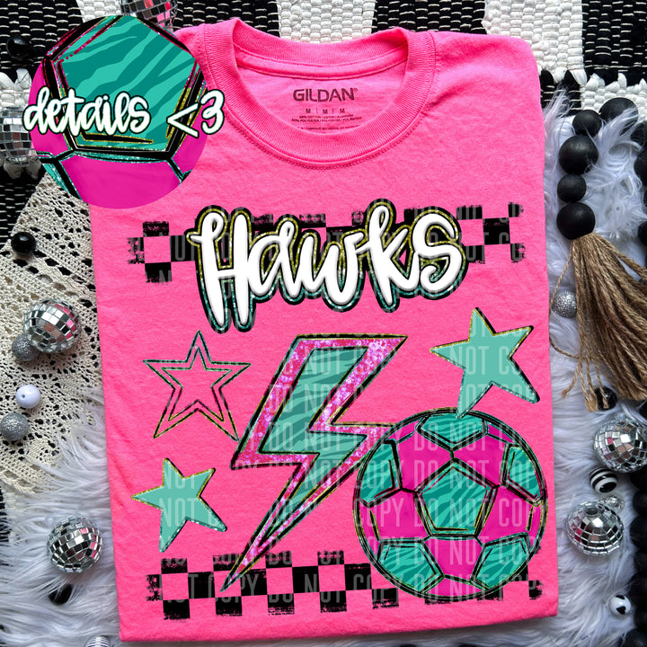 Rainbow Soccer Bolts DTF Print