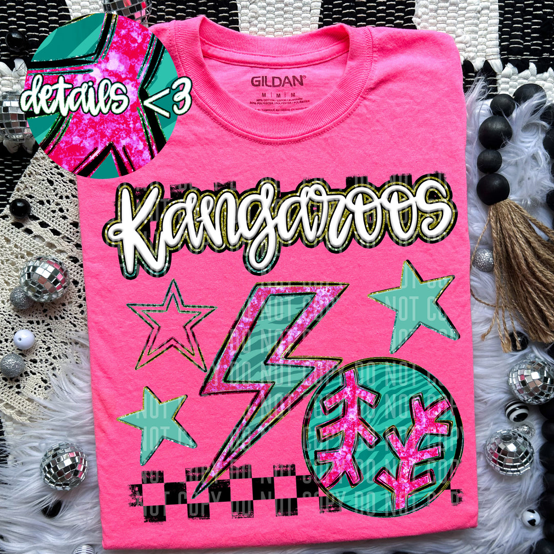 Rainbow Baseball/Softball Bolts DTF Print