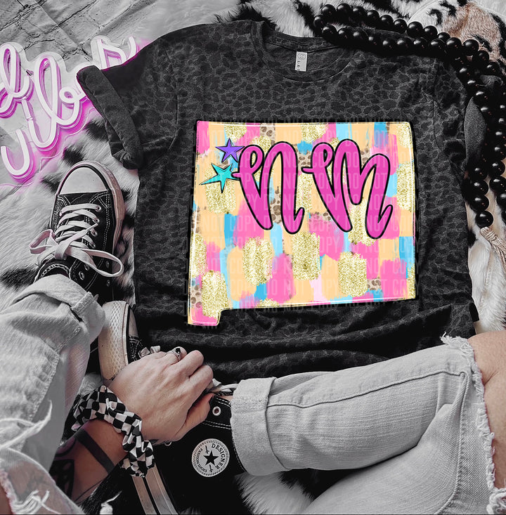 Preppy Bright Brushstroke States DTF Print