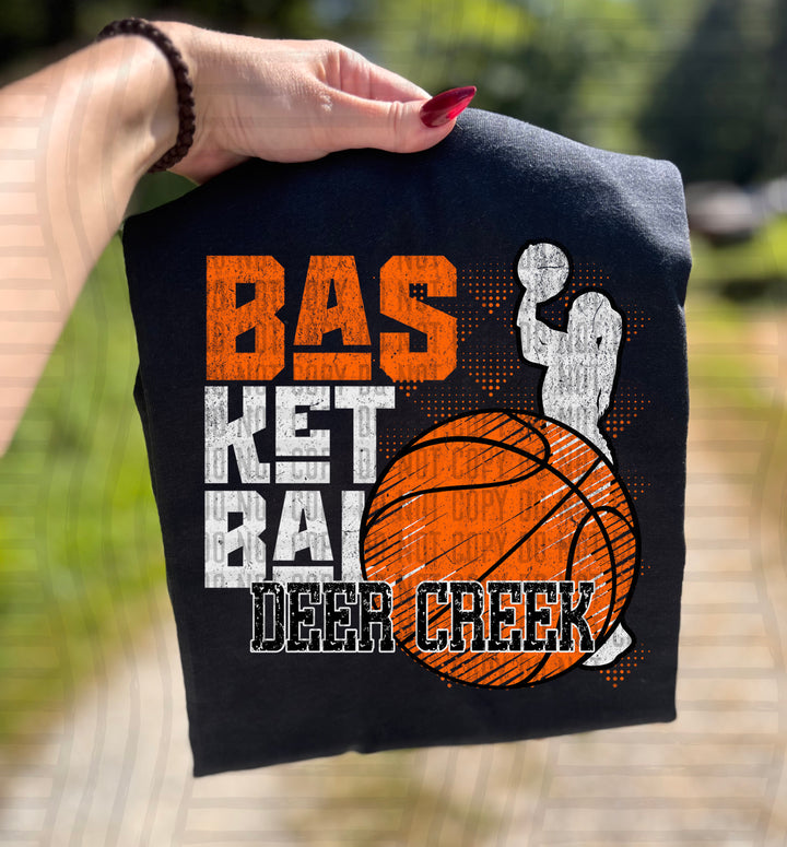 Girls Basketball Grunge DTF Print