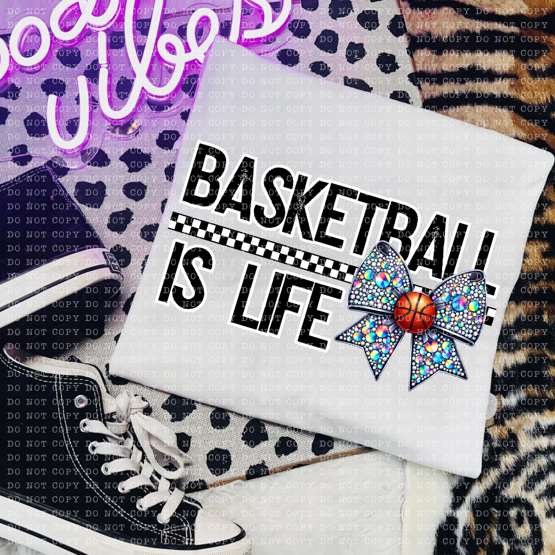 Sports is Life Rhinestone Bows DTF Print