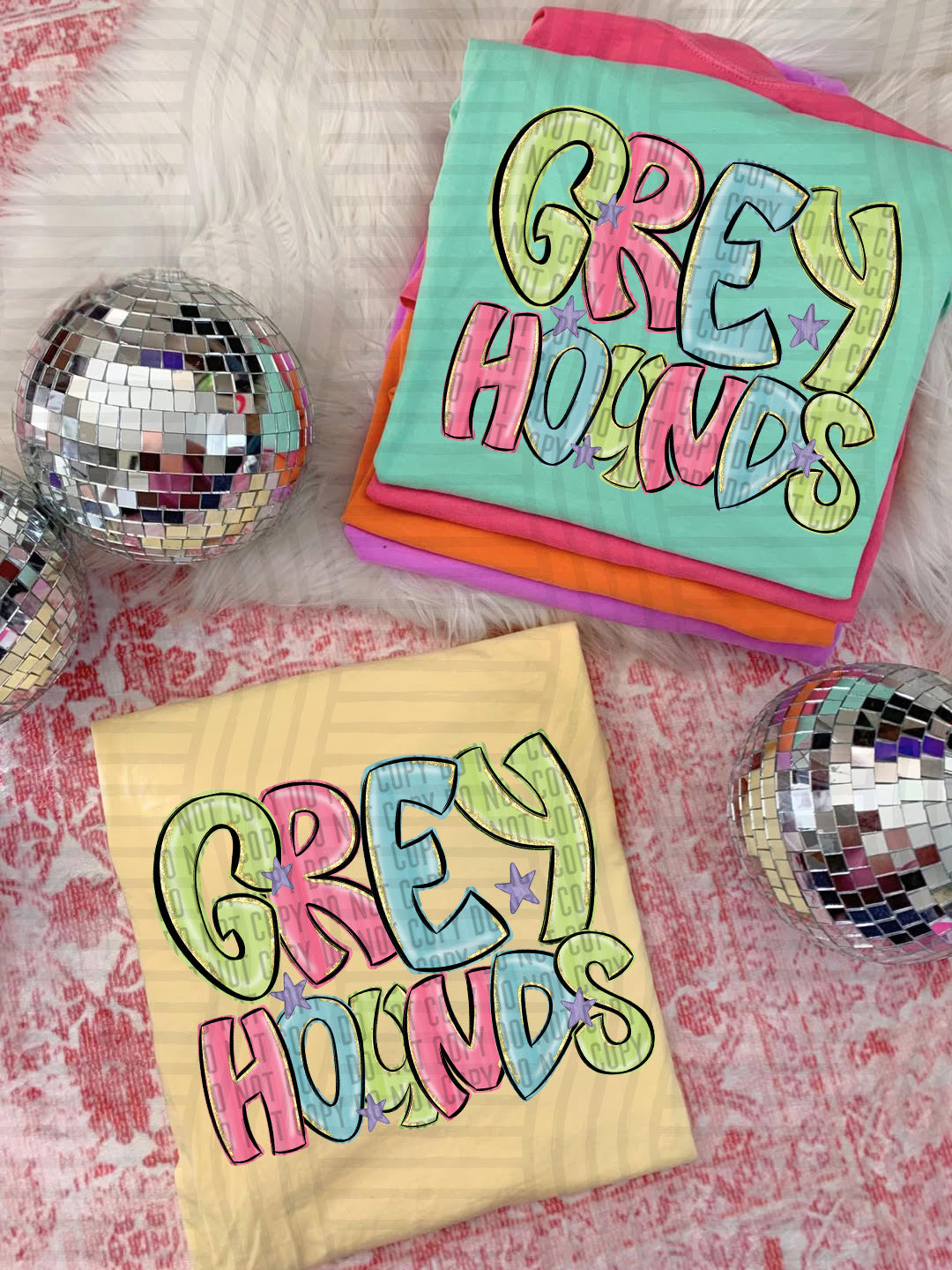 Glittery & Preppy Mascots DTF Print