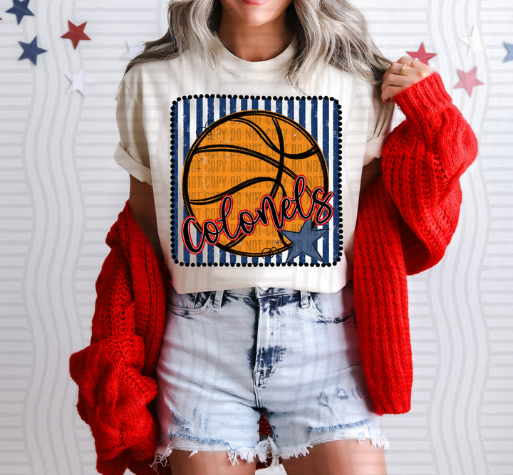Basketball RWB Framed DTF Print