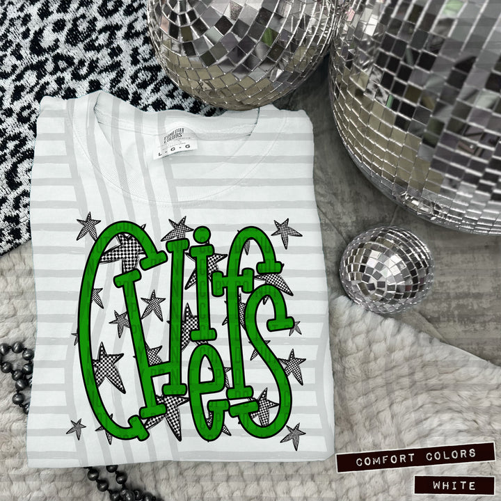 Green Staggered DTF Print