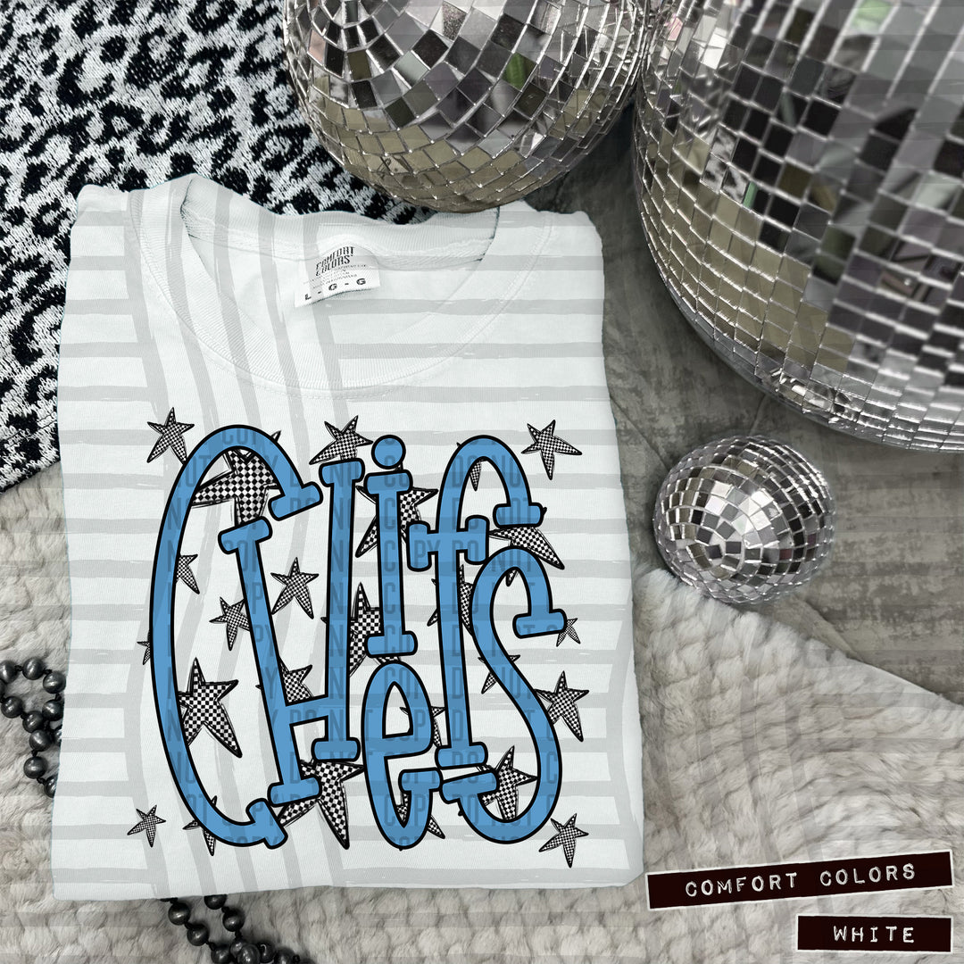 Columbia Blue Staggered DTF Print