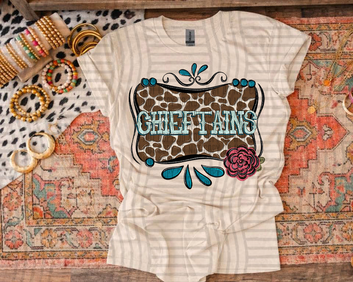 Cowhide & Turquoise Mascots DTF Print