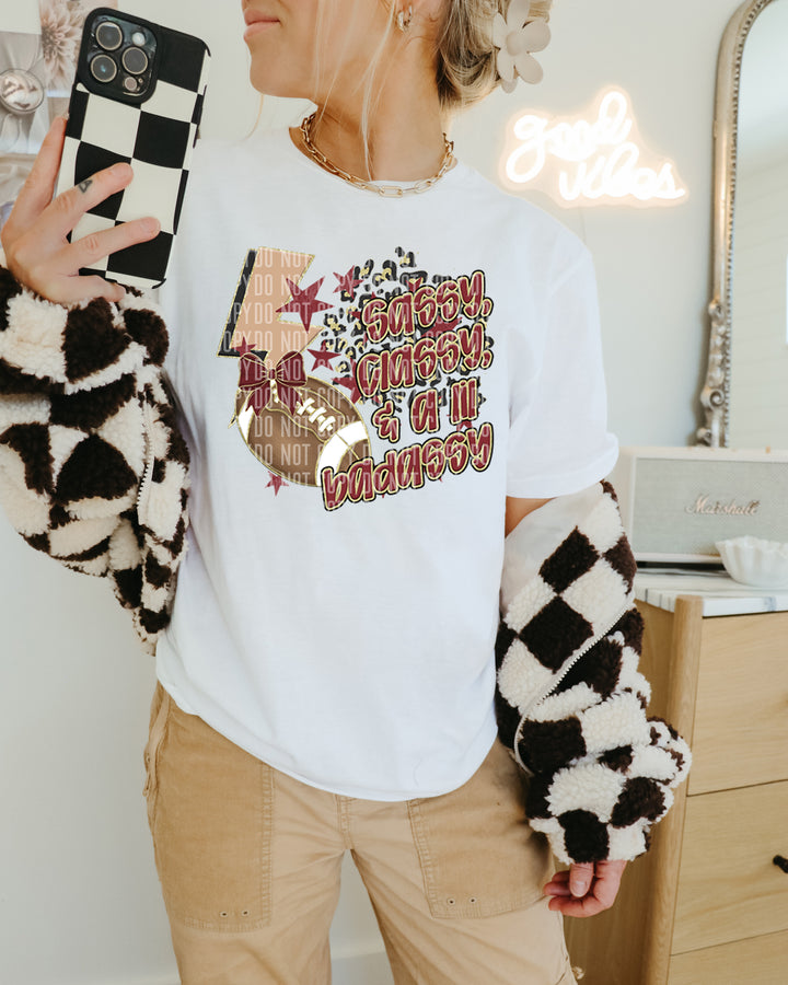 Sassy Classy Football DTF Print