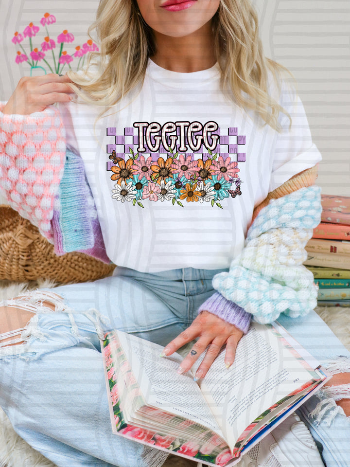 Floral Names DTF Print