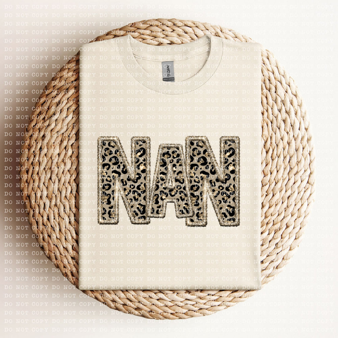 Nan Leopard Faux Embroidery DTF Print