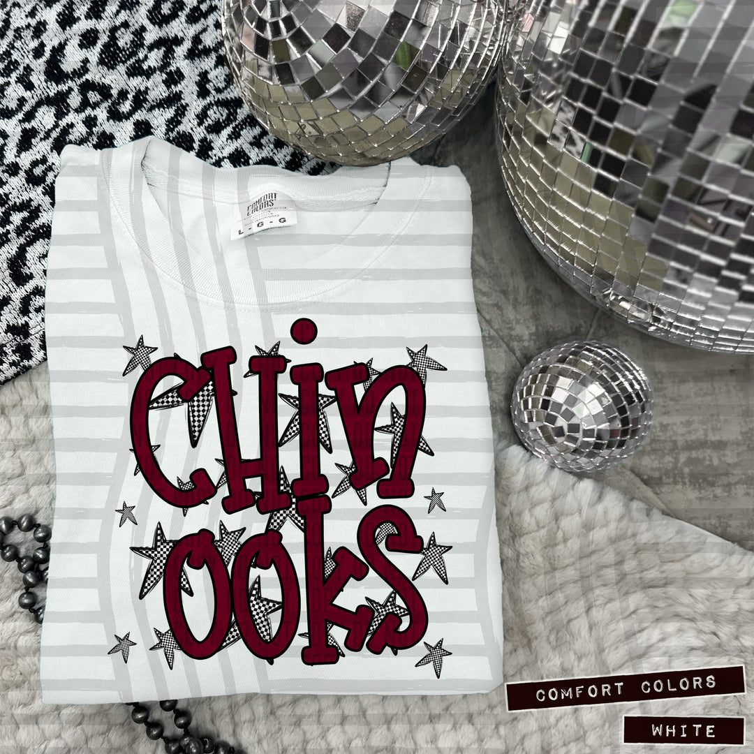 Maroon Staggered DTF Print