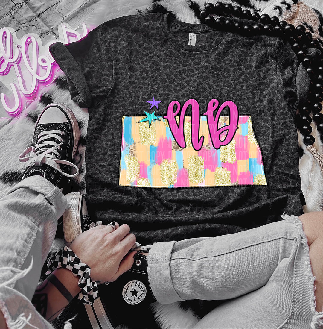 Preppy Bright Brushstroke States DTF Print