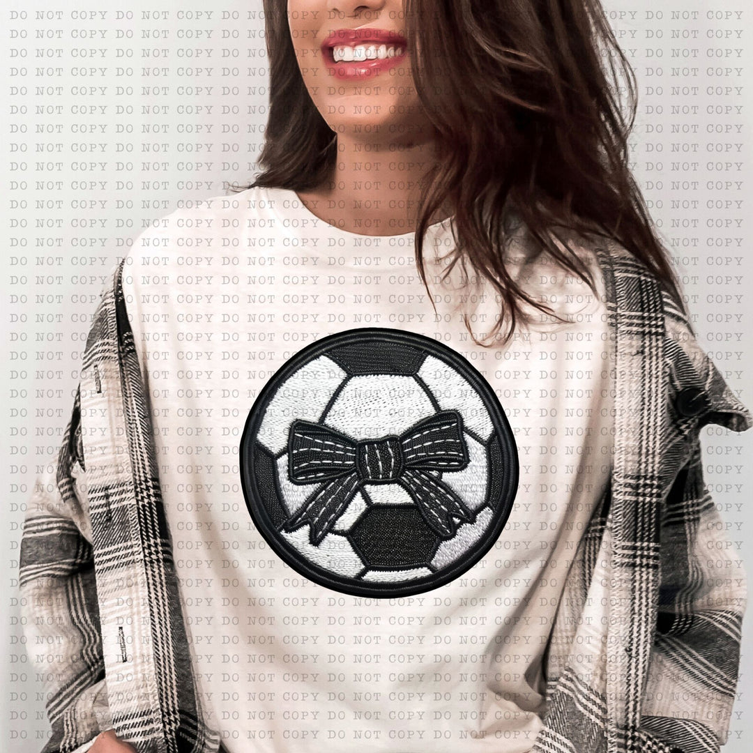 Soccer Coquette Faux Patch DTF Print