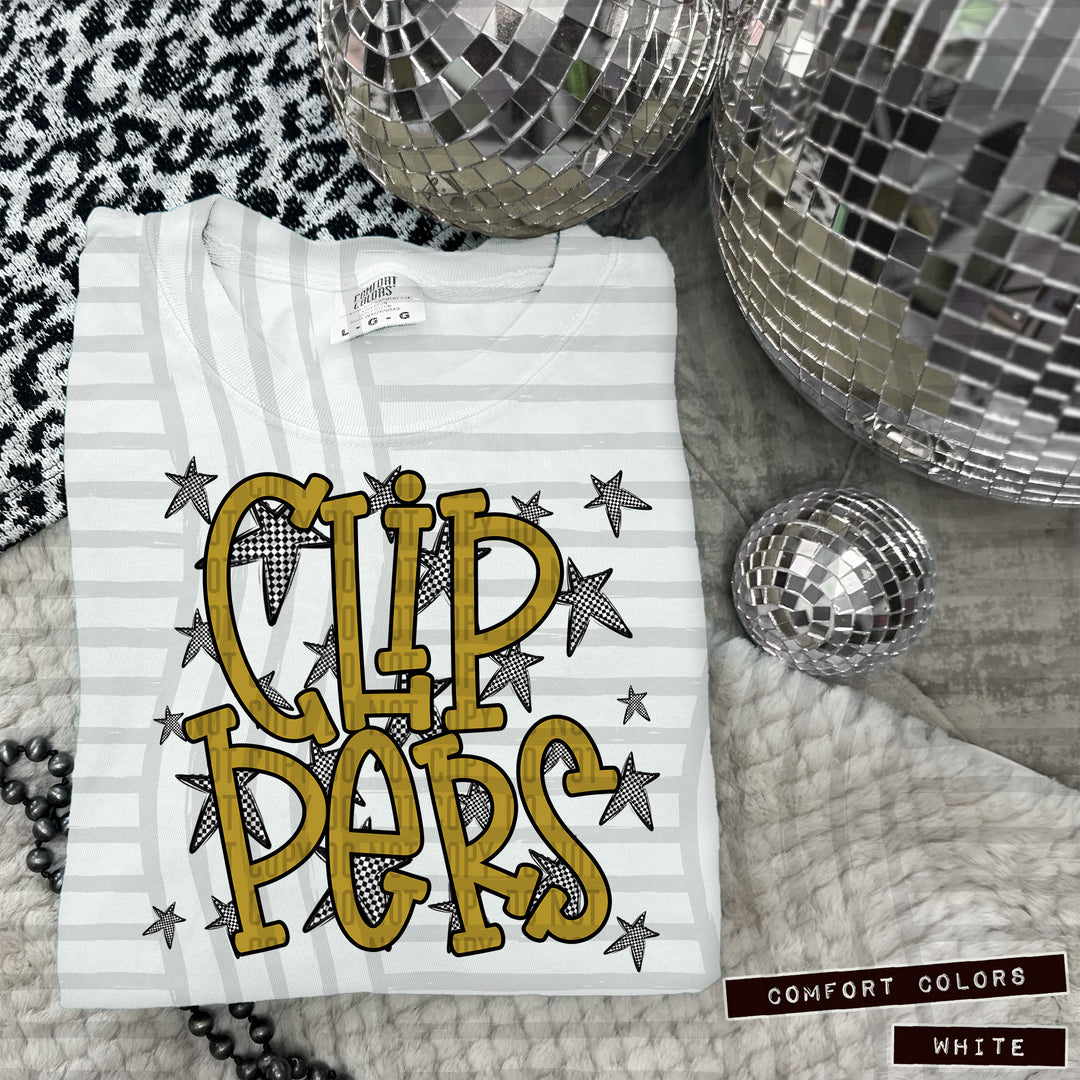 Gold Staggered DTF Print