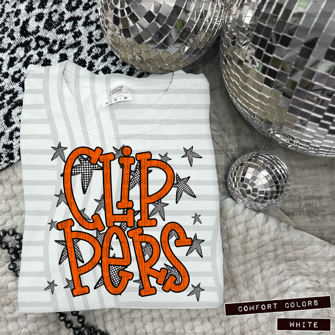 Orange Staggered DTF Print