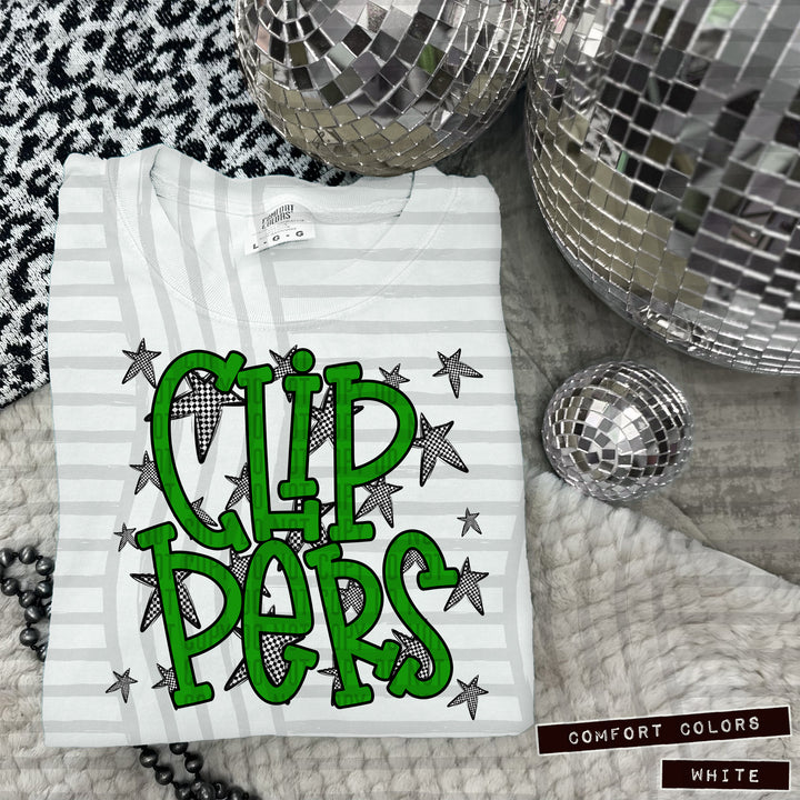 Green Staggered DTF Print