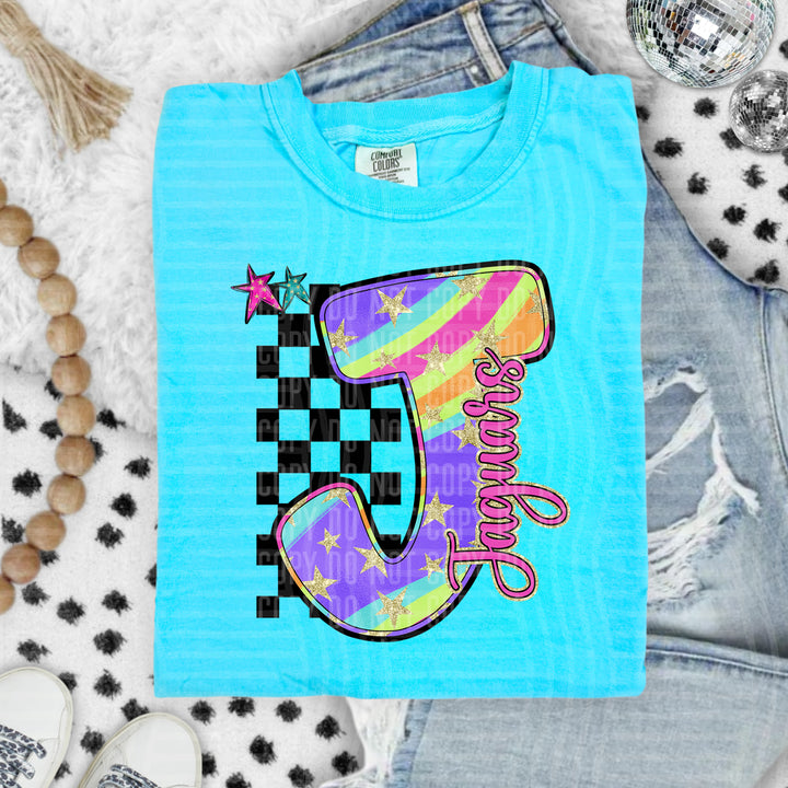 Rainbow Swirl Initials DTF Print
