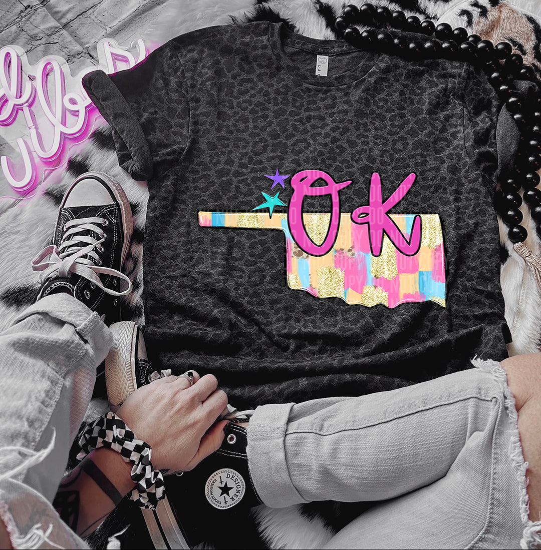 Preppy Bright Brushstroke States DTF Print