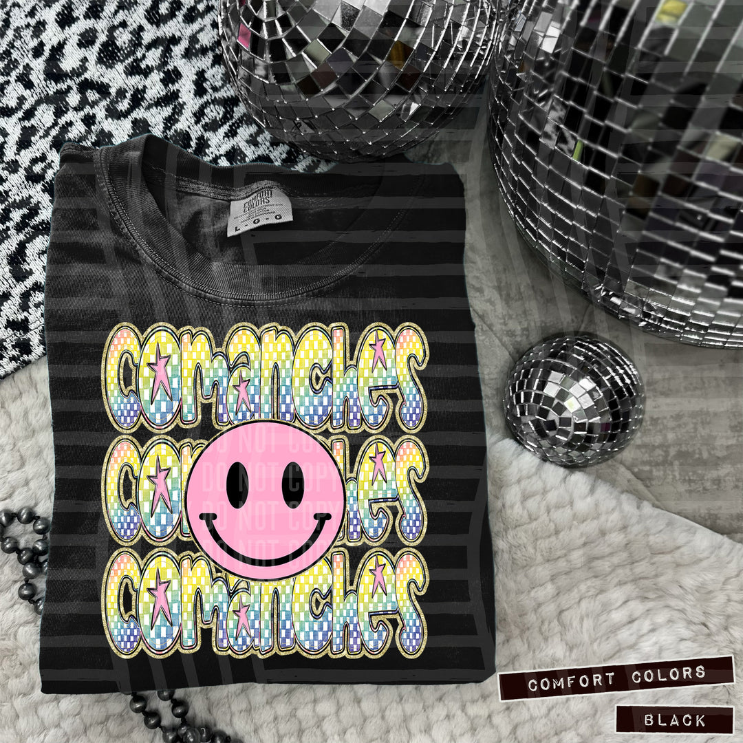 Pink Smiley Triple Stack DTF Print