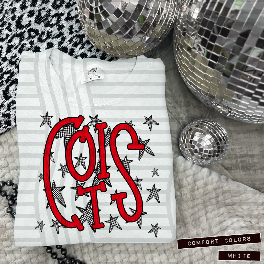 Red Staggered DTF Print