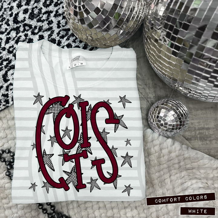 Maroon Staggered DTF Print