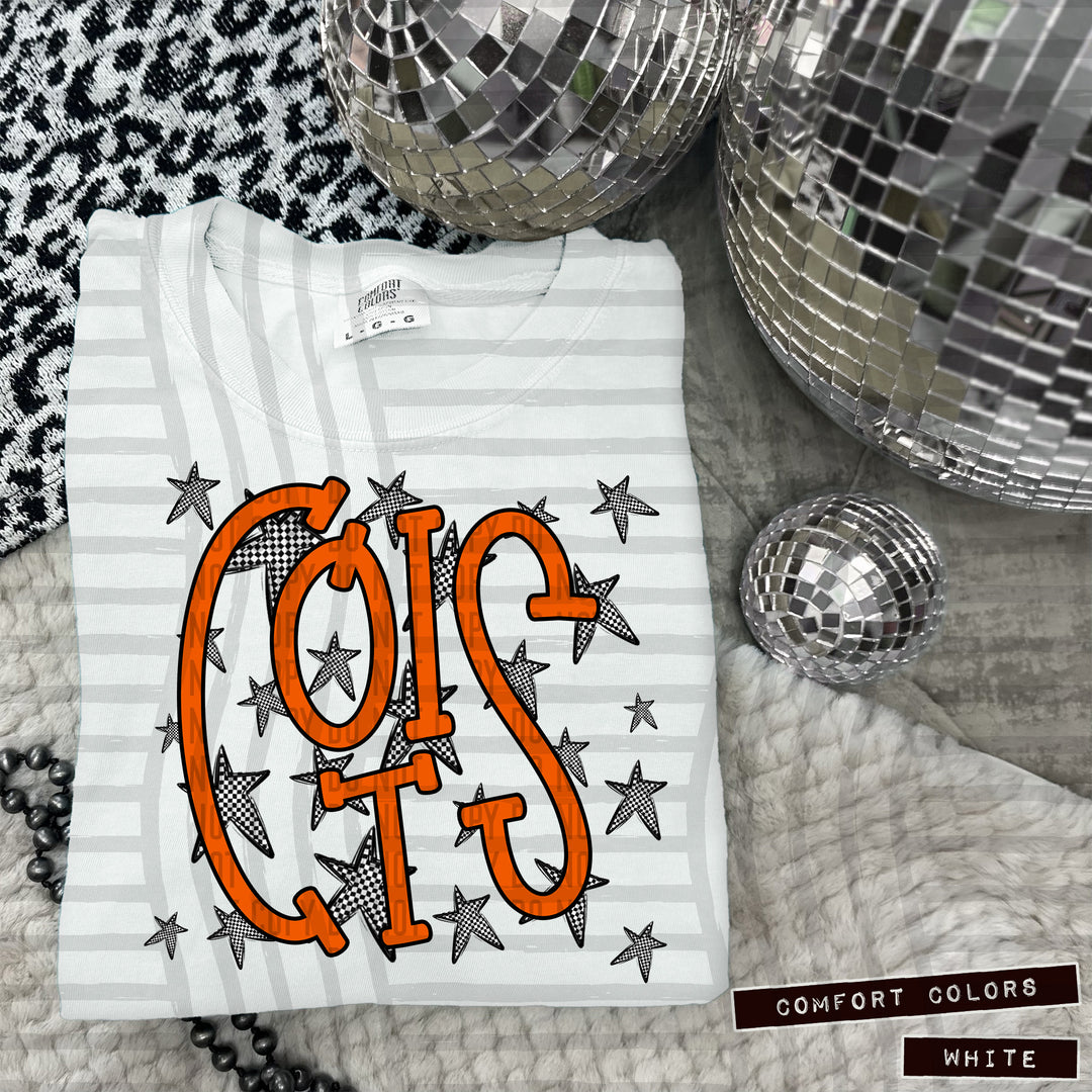 Orange Staggered DTF Print