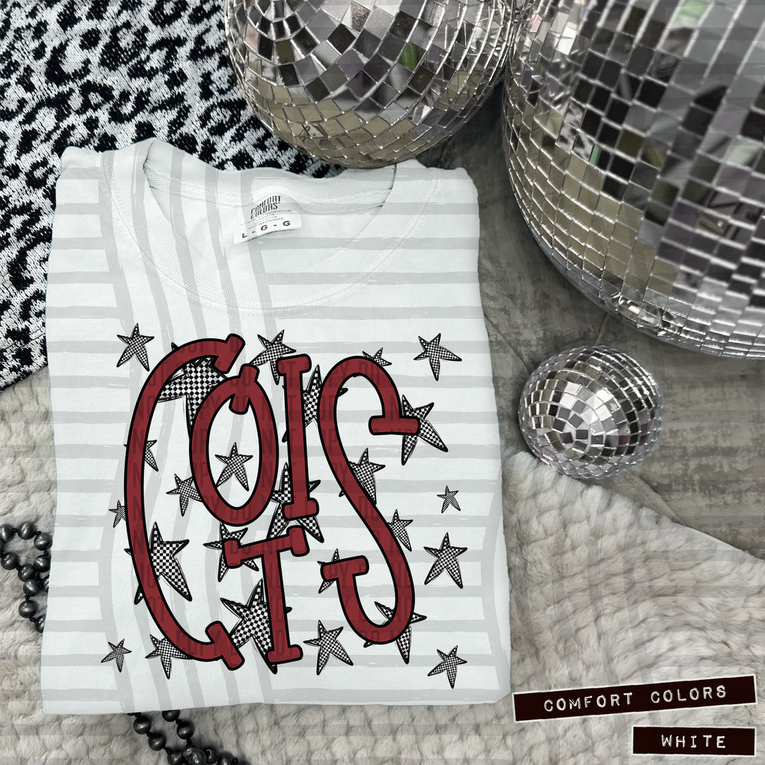 Crimson Staggered DTF Print