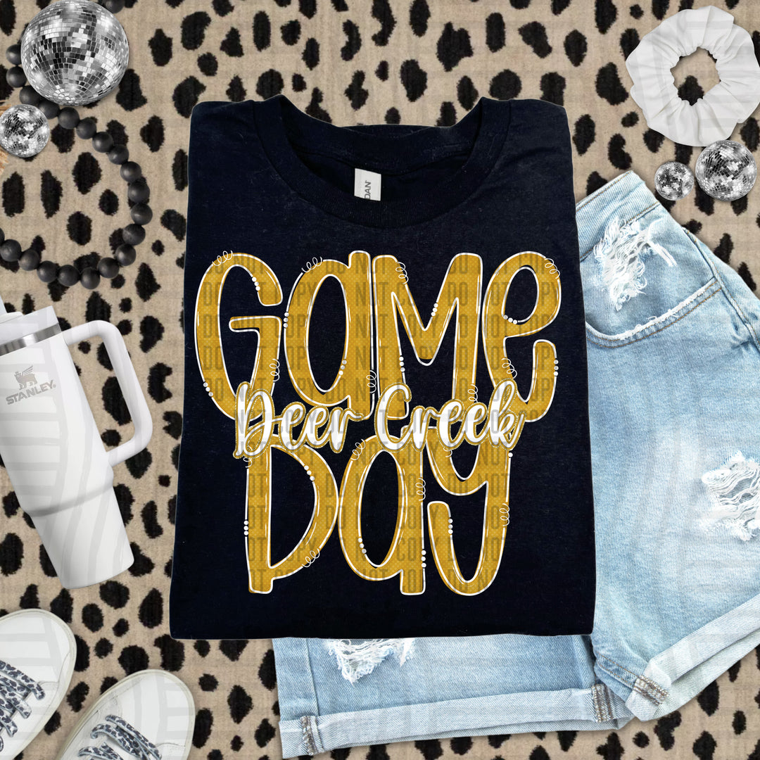 Doodle Gameday Gold DTF Print