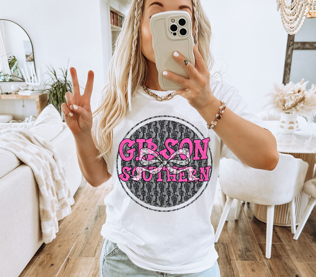 Hot Pink Lace DTF Print