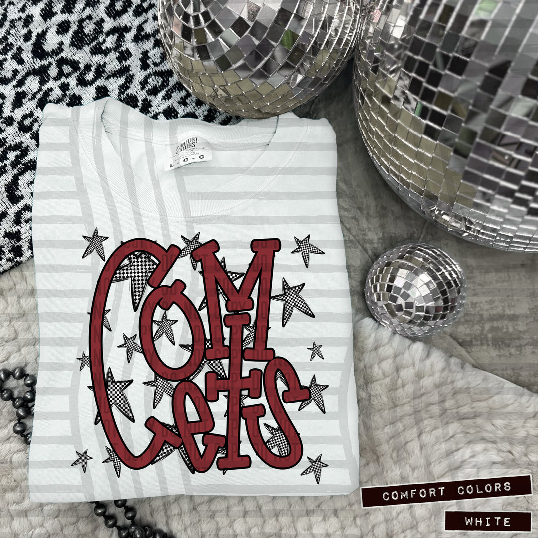 Crimson Staggered DTF Print