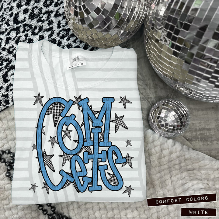 Columbia Blue Staggered DTF Print