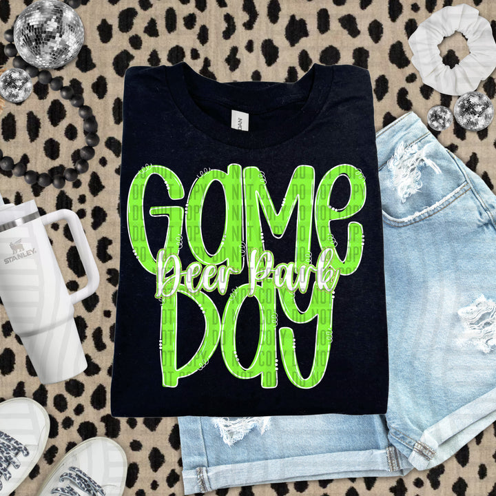 Doodle Gameday Lime DTF Print