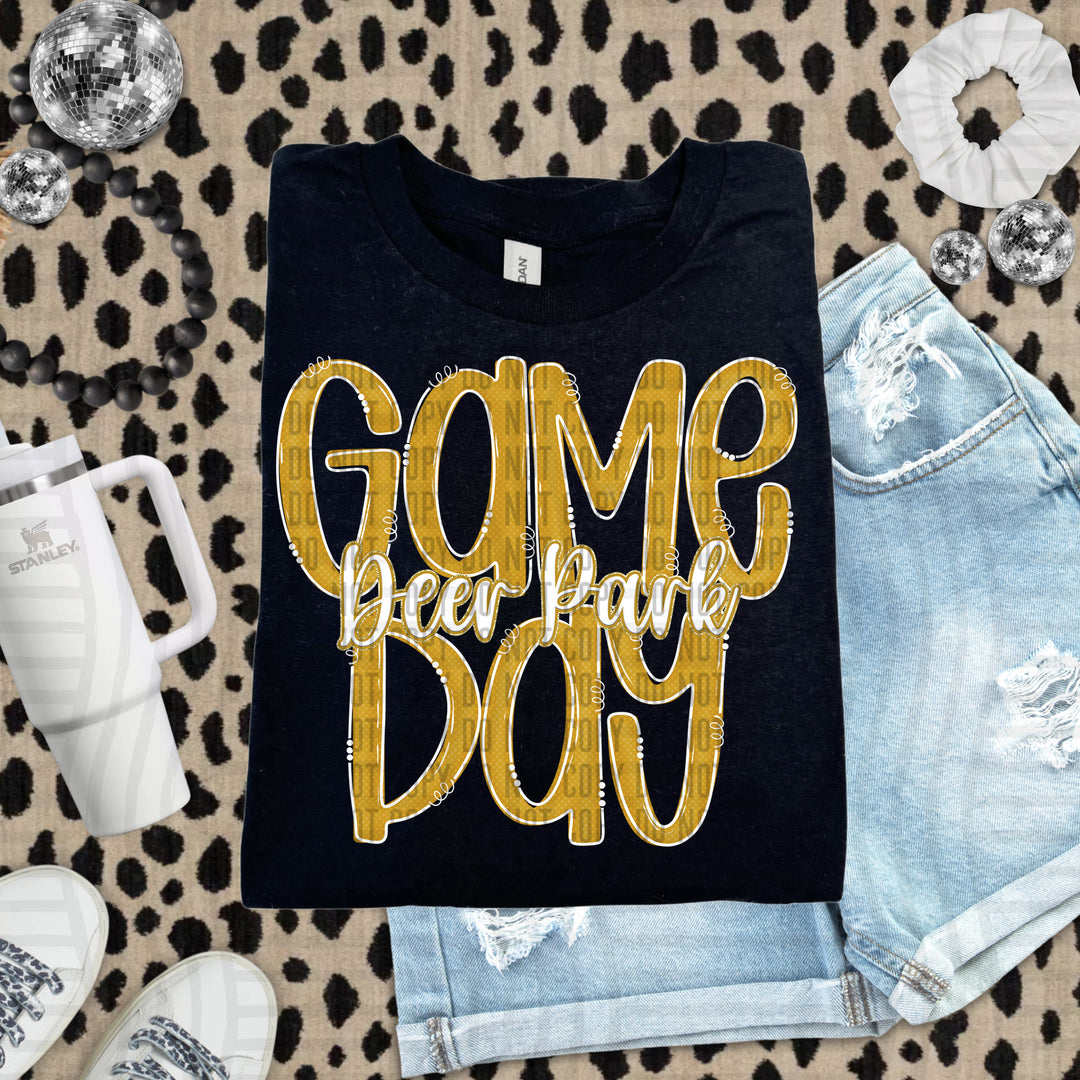 Doodle Gameday Gold DTF Print
