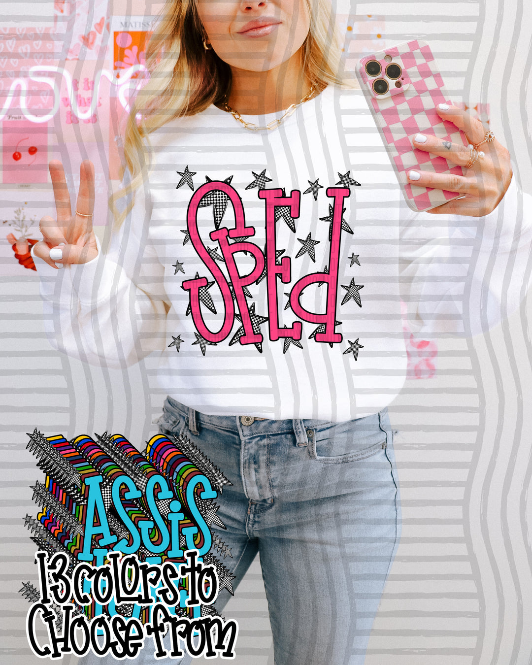 School Names Occupations Bright Blue DTF Print