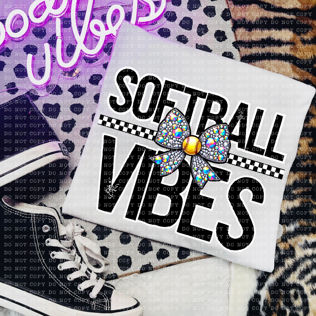 Sports Vibes Rhinestone Bows DTF Print