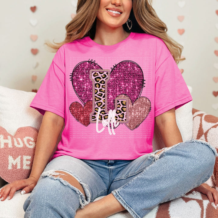 Pink Leopard Valentine Names  DTF Print