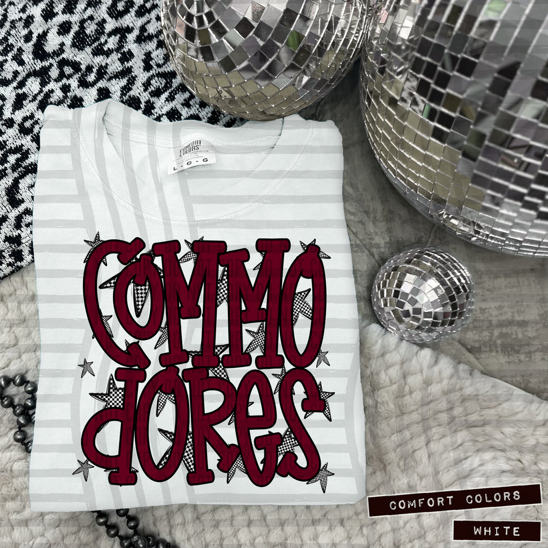 Maroon Staggered DTF Print
