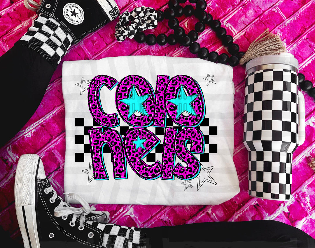 Pink Neon Leopard DTF Print
