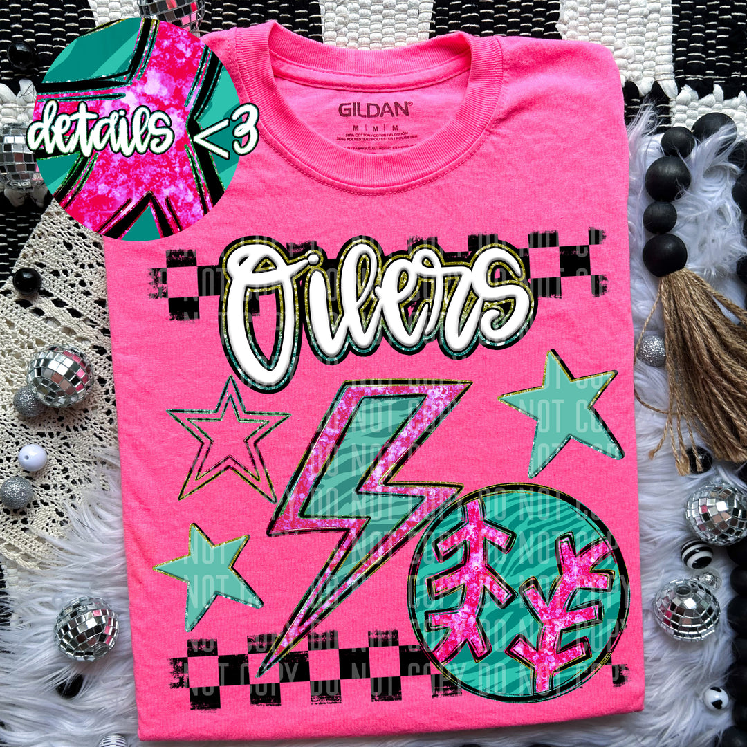 Rainbow Baseball/Softball Bolts DTF Print
