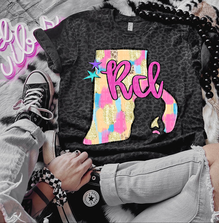 Preppy Bright Brushstroke States DTF Print