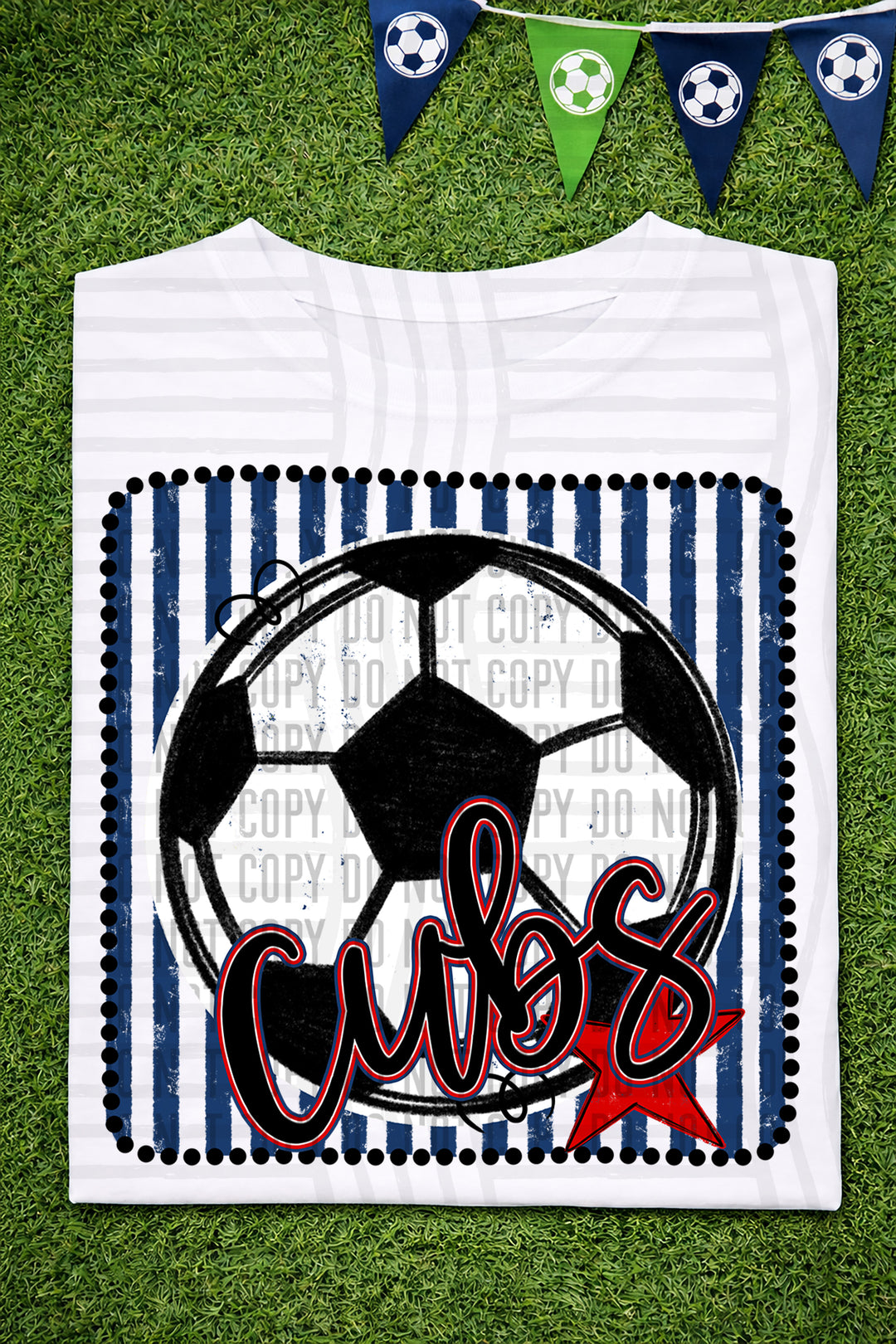 Soccer RWB Framed DTF Print