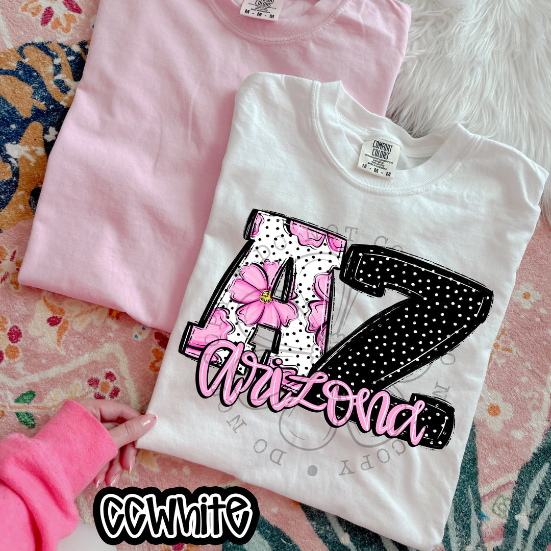 Pink Floral States DTF Print