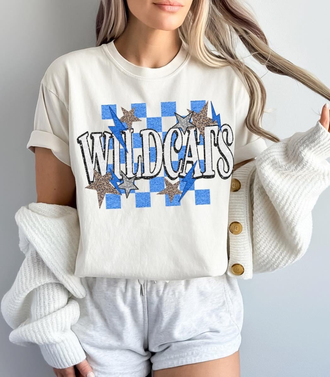 Wildcats Checkered DTF Print