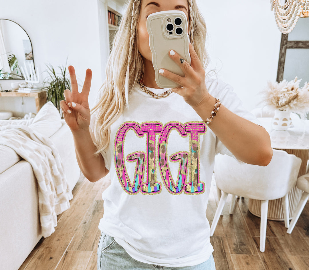 Preppy Leopard No Bow Mom Name DTF Print