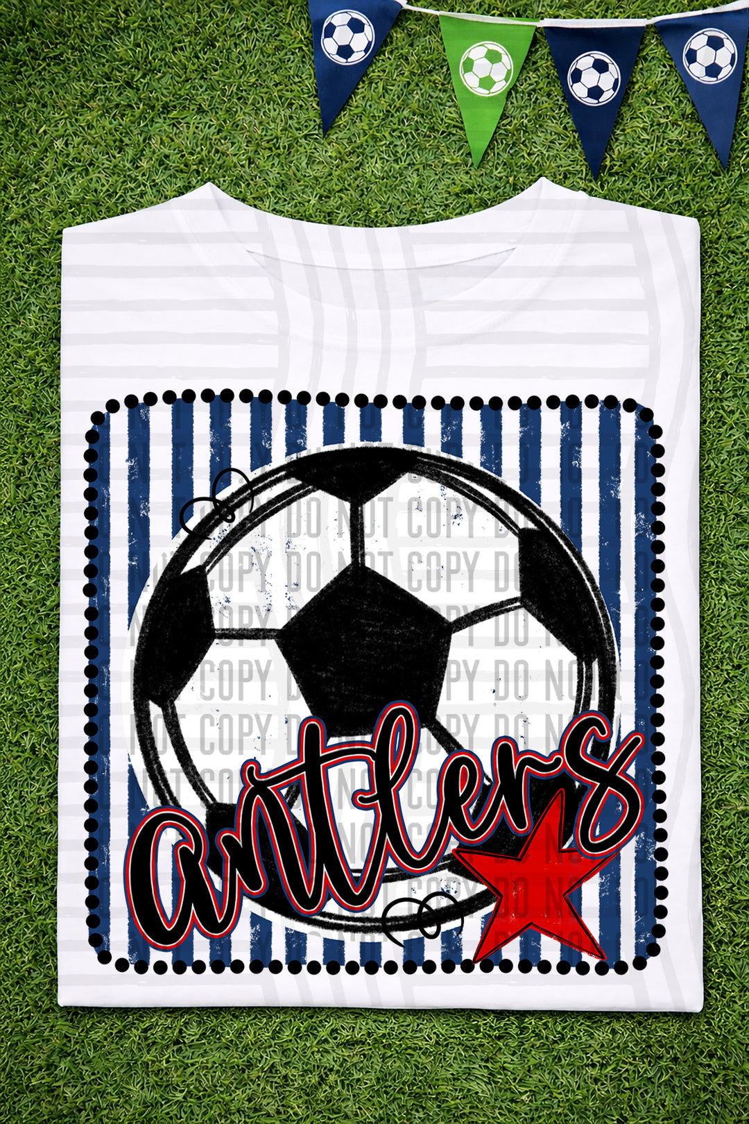 Soccer RWB Framed DTF Print