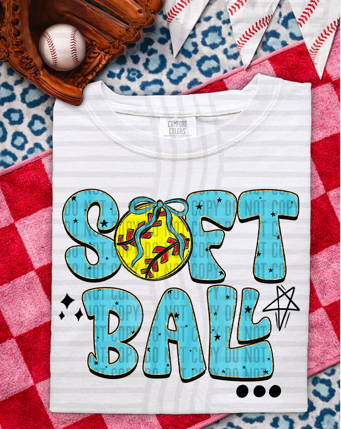 Softball Retro DTF Print