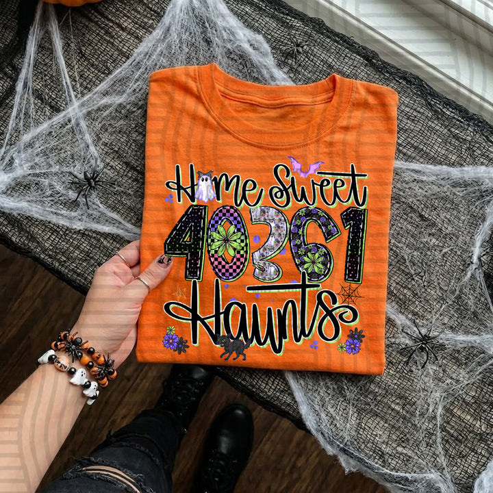 Home Sweet Haunts Zip Codes DTF Print