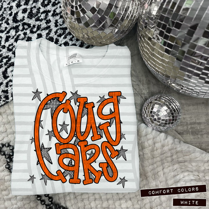 Orange Staggered DTF Print