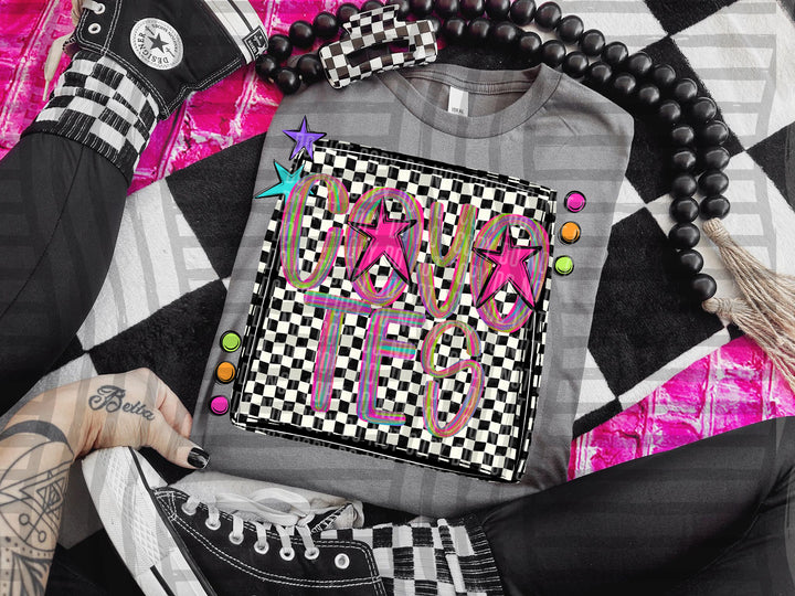 Pink Brushstroke Preppy DTF Print